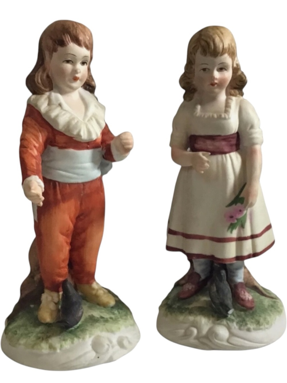 Vintage Lefton Porcelain Bisque Couple Figurines KW3842 Hand Painted Japan 6”